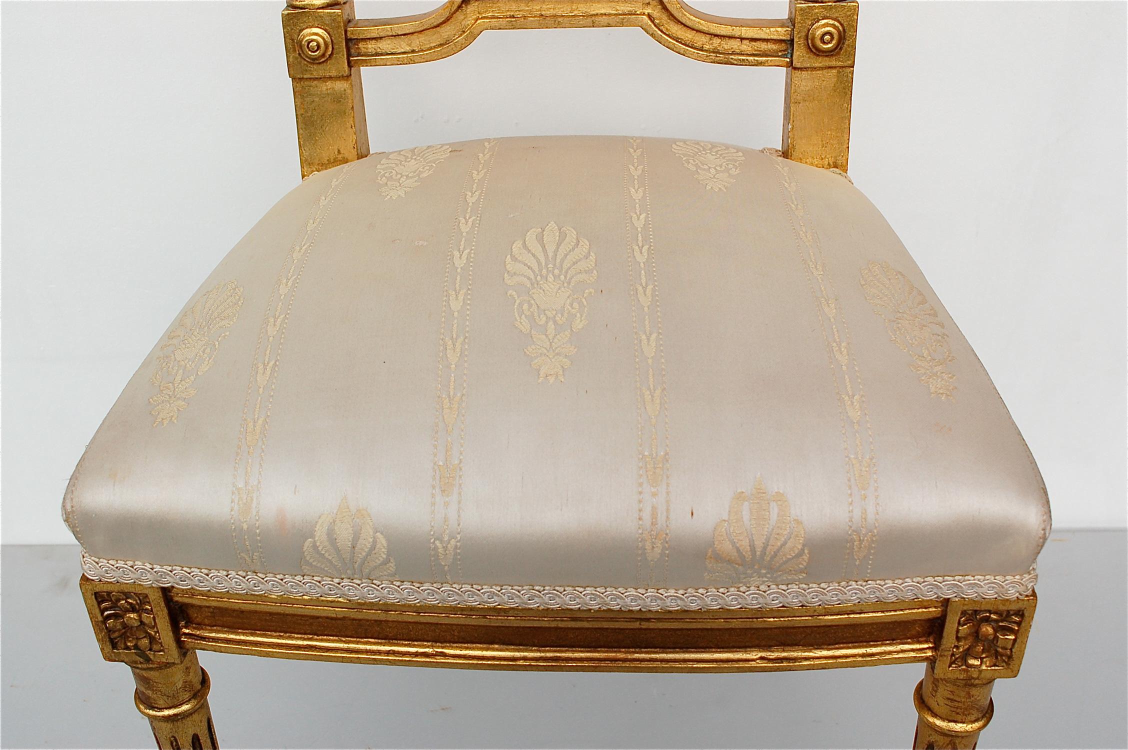 French Empire Style Giltwood Chair, Early 20th Century, France 2