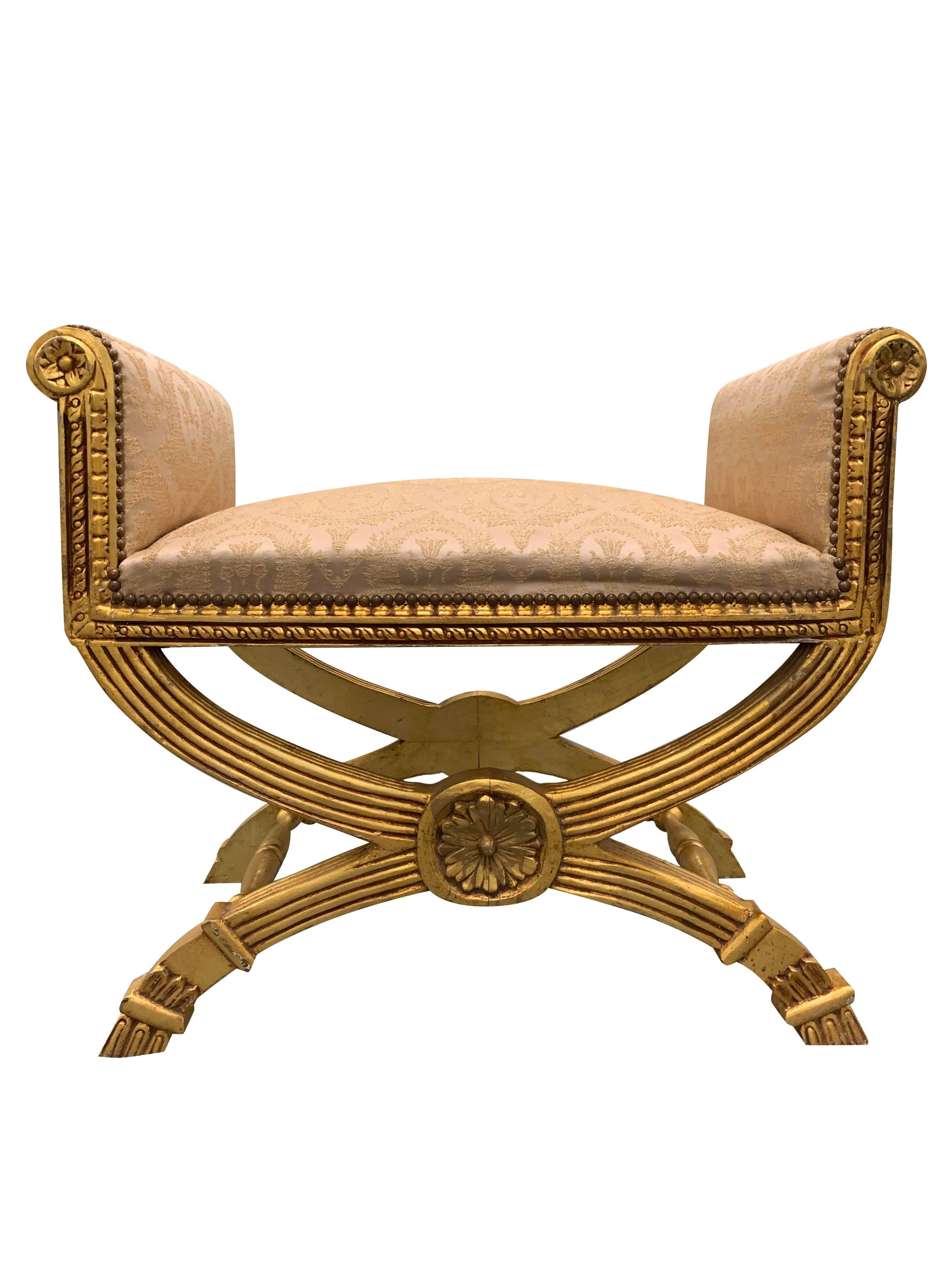Banco o canapé dorado de estilo Imperio francés 4