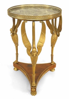 19th Century French Empire Guéridon Table with Marble Top