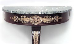 French Empire Style Half Round Bracket Console Table