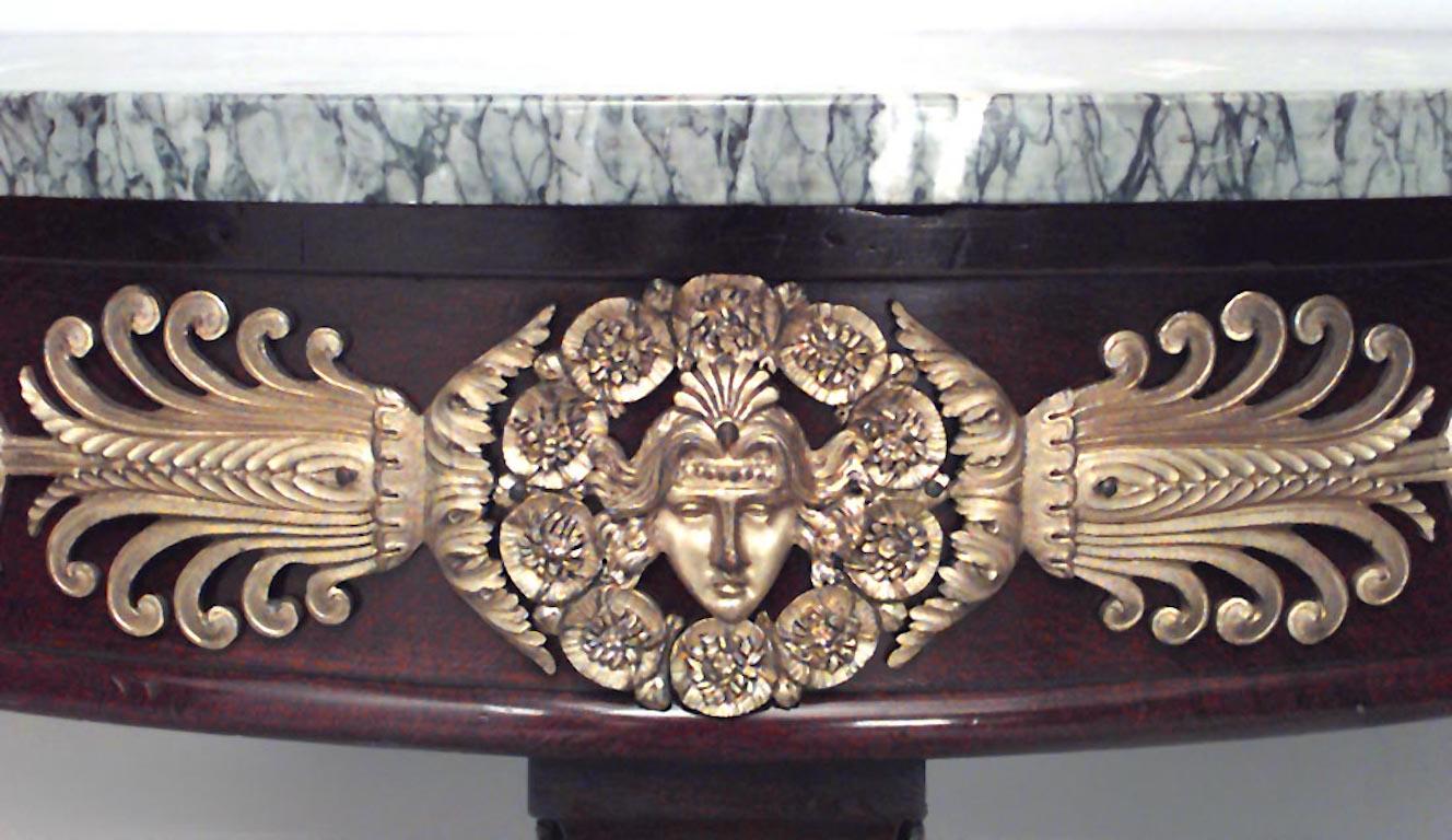 French Empire Style Half Round Bracket Console Table  In Good Condition For Sale In New York, NY