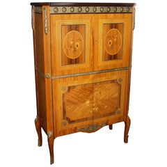 Vintage French Empire Style Inlaid Cocktail Cabinet