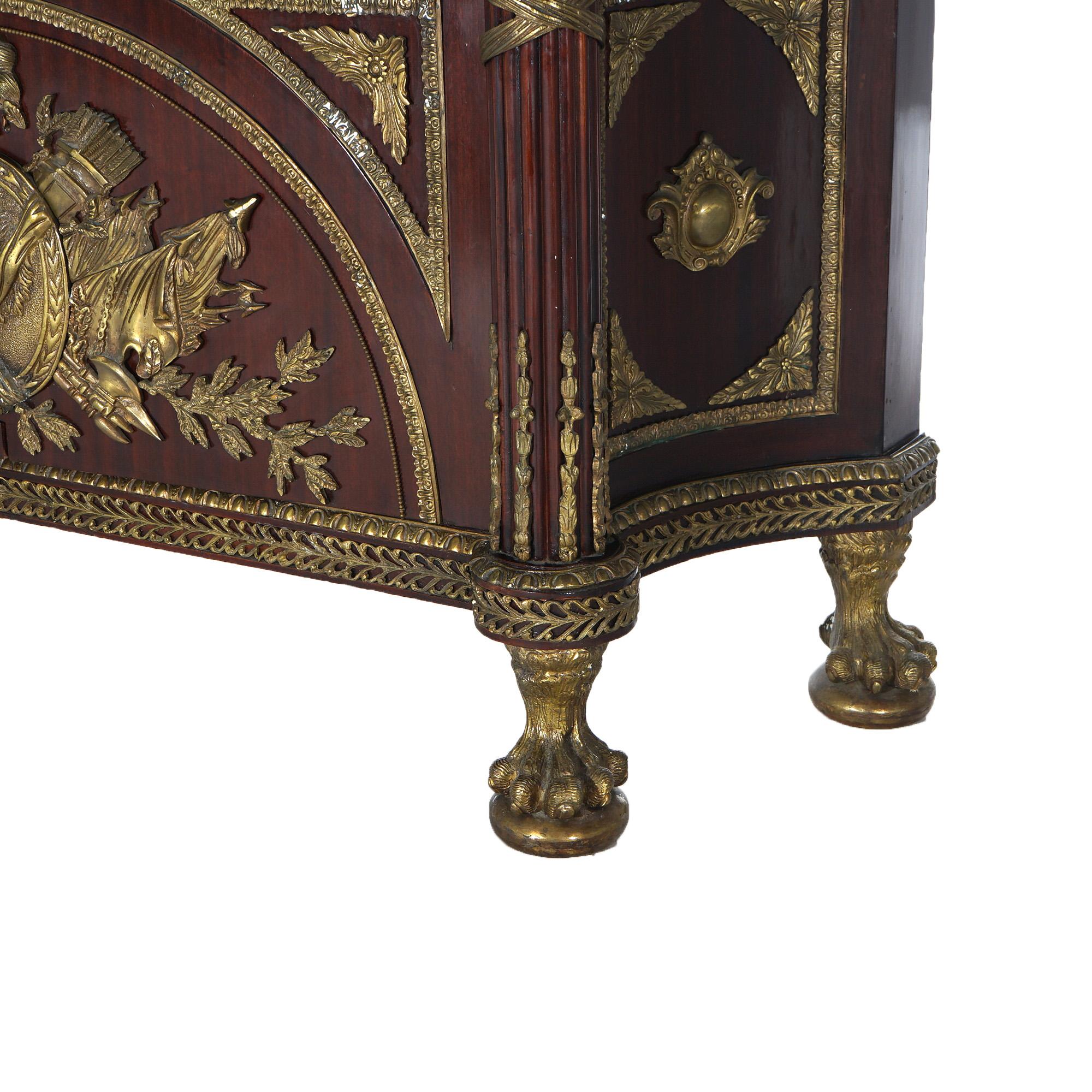 French Empire Style Kingwood Marble Top Sideboard with Ormolu Mounts, 20th C In Good Condition In Big Flats, NY