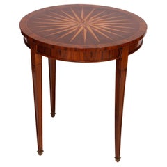 French Empire Style Kingwood 
Satinwood Sunburst Inlaid Center Table 20thC