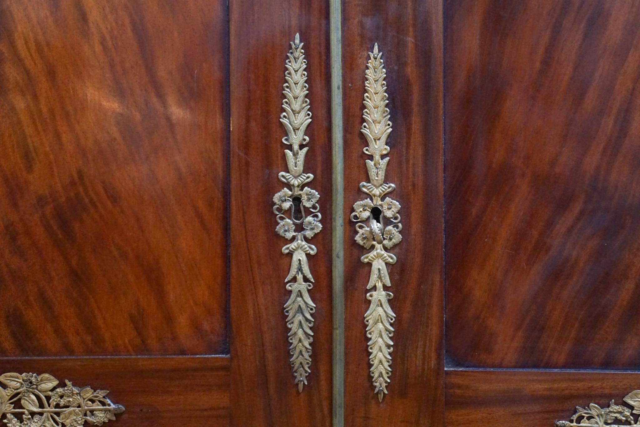 Ormolu French Empire Style Late 19th c Wardrobe in the Manner of Maison Krieger For Sale