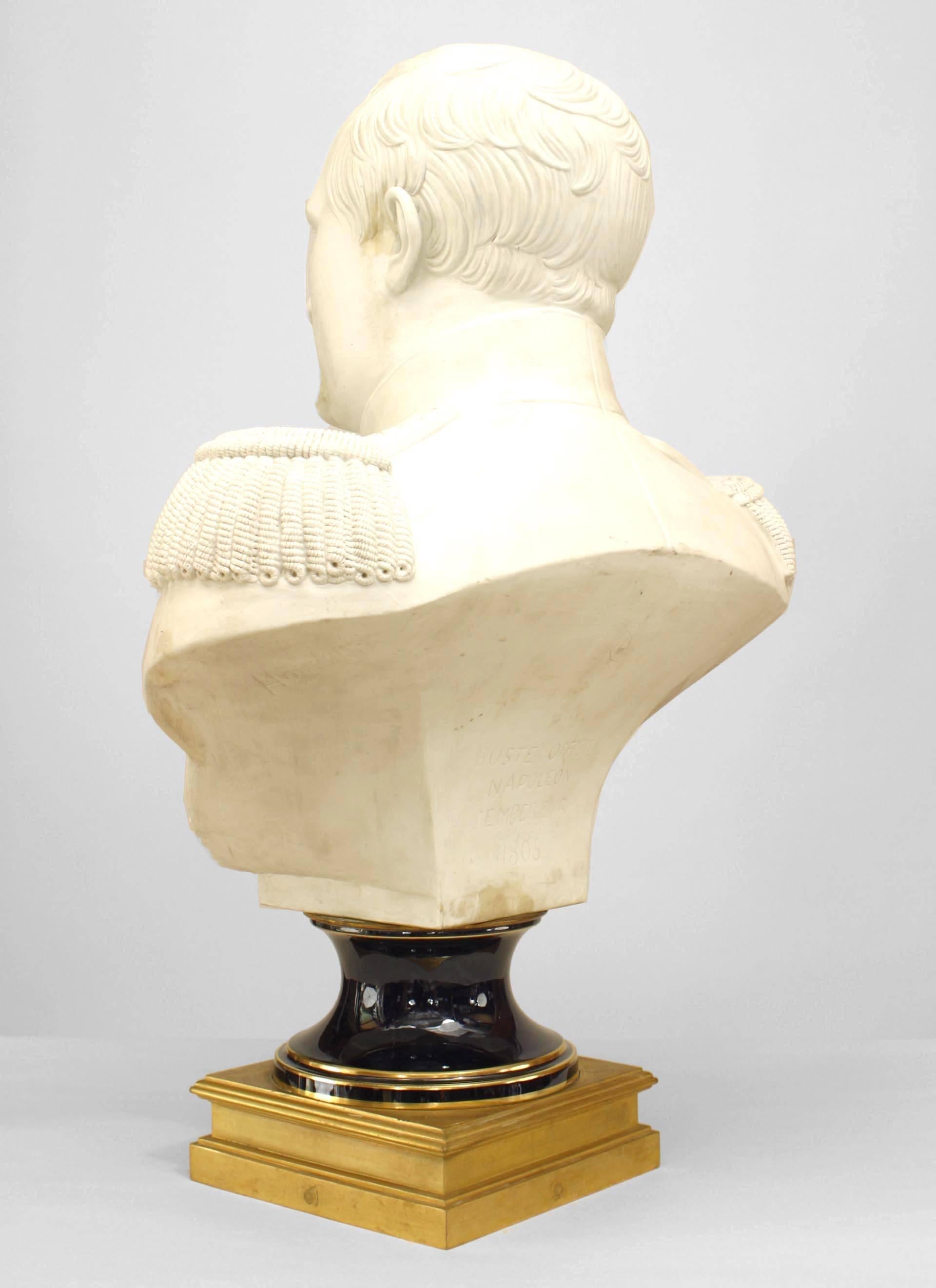 French Empire Parian Napoleon Bust In Good Condition For Sale In New York, NY