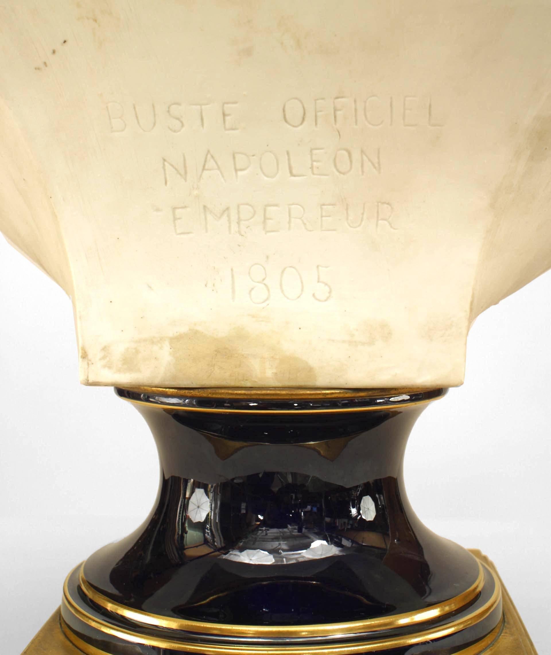 19th Century French Empire Parian Napoleon Bust For Sale