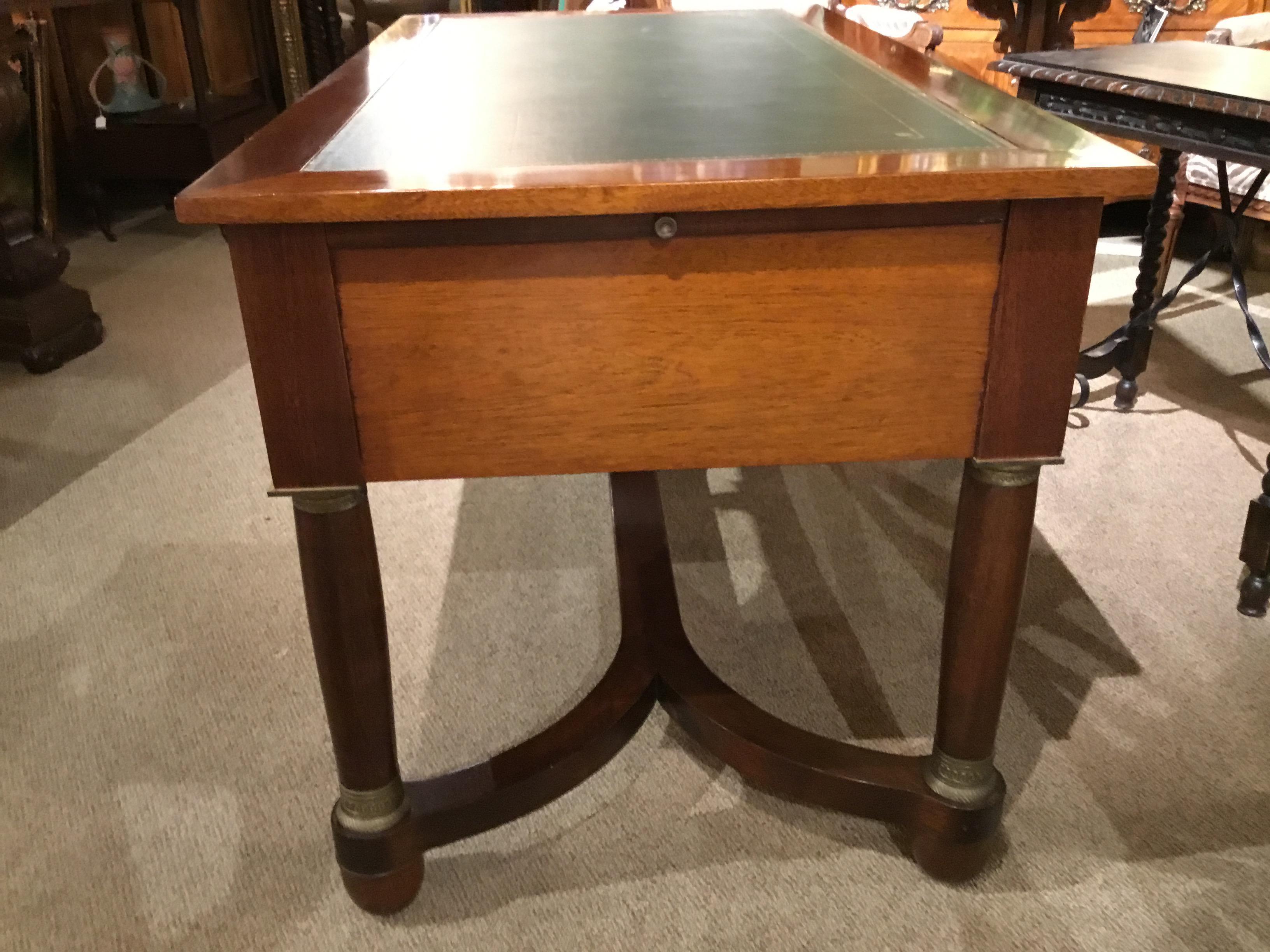 French Empire Style Leather Top Mahogany Desk 3