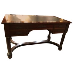 French Empire Style Leather Top Mahogany Desk
