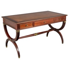 French Empire Style Leather Top Mahogany Desk