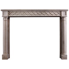 French Empire Style Limestone Fireplace