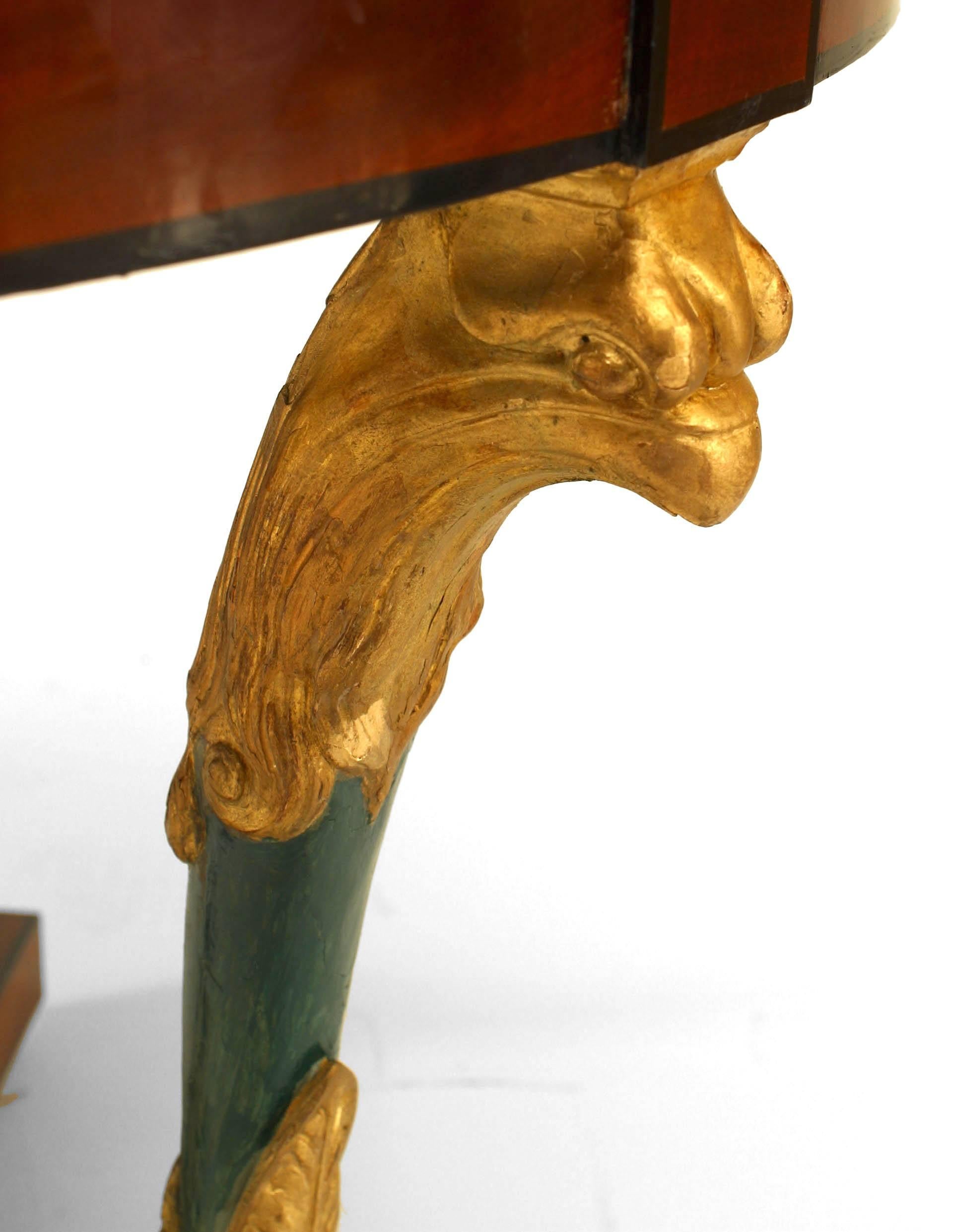Table centrale de style Empire français en acajou et doré Abîmé - En vente à New York, NY