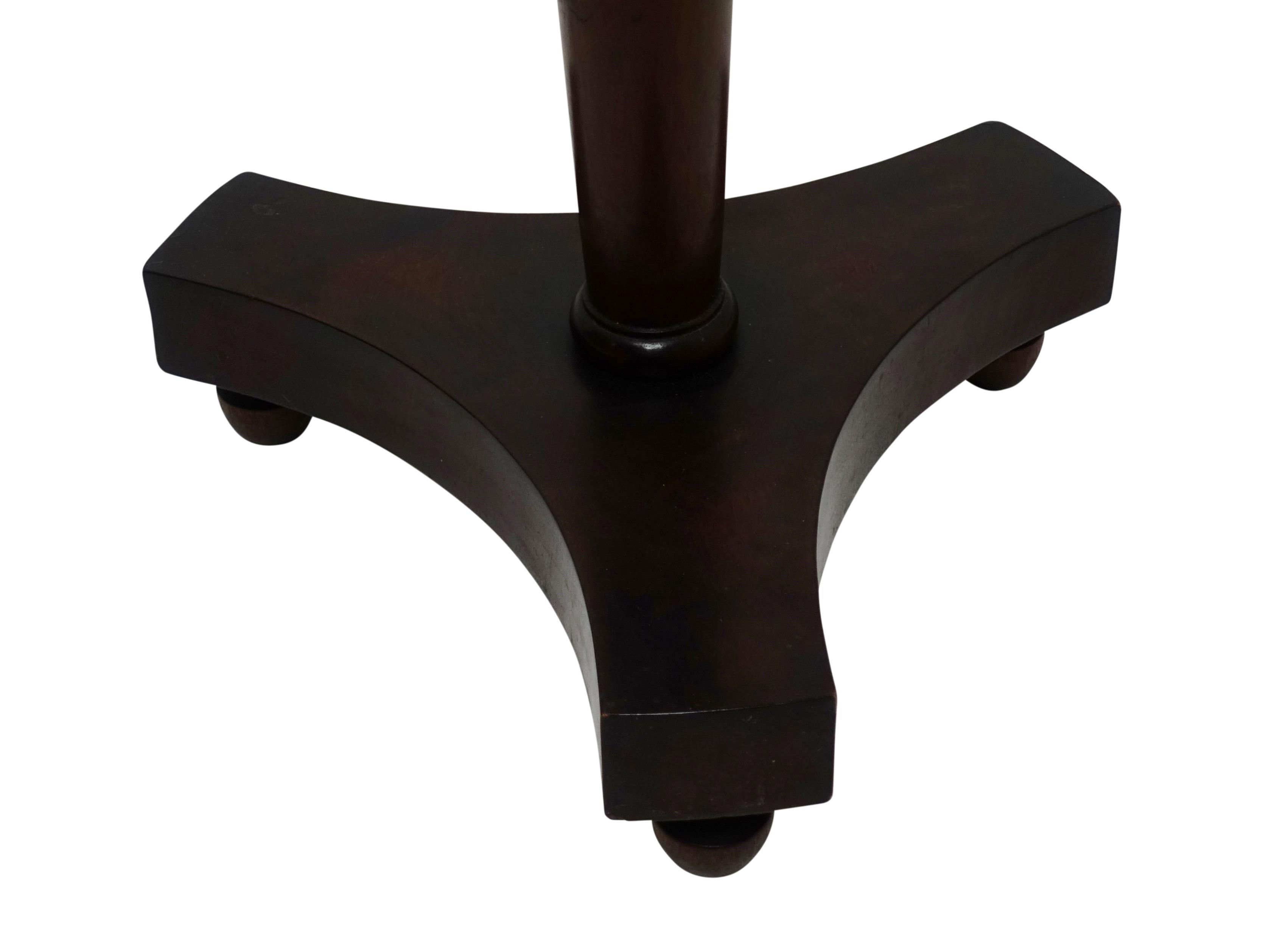 19th Century French Empire Style Mahogany and Marble Candle Stand Side Table, circa 1840