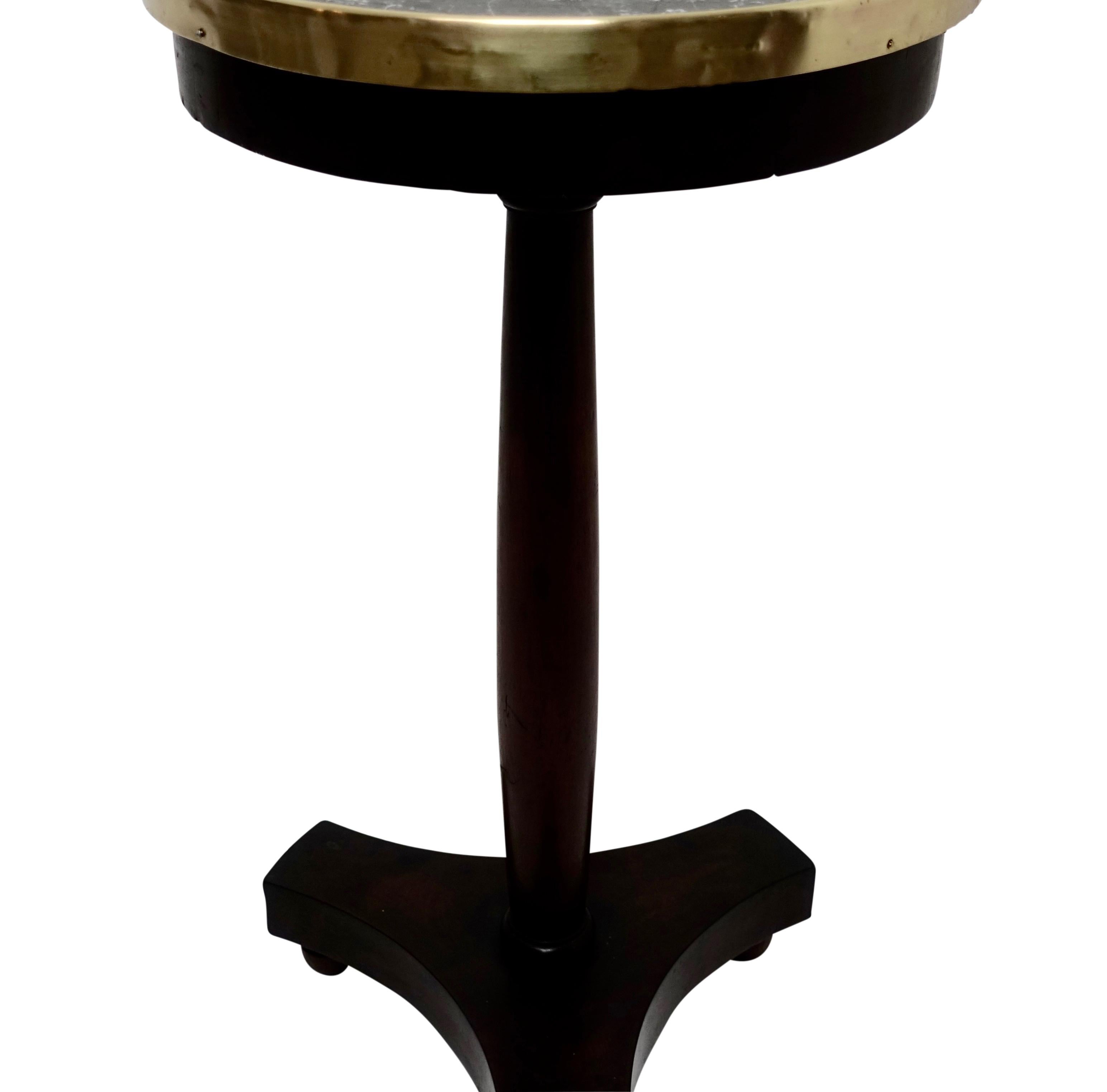 French Empire Style Mahogany and Marble Candle Stand Side Table, circa 1840 1