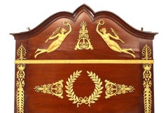 French Empire Style Mahogany and Ormolu Pediment Wall Mirror