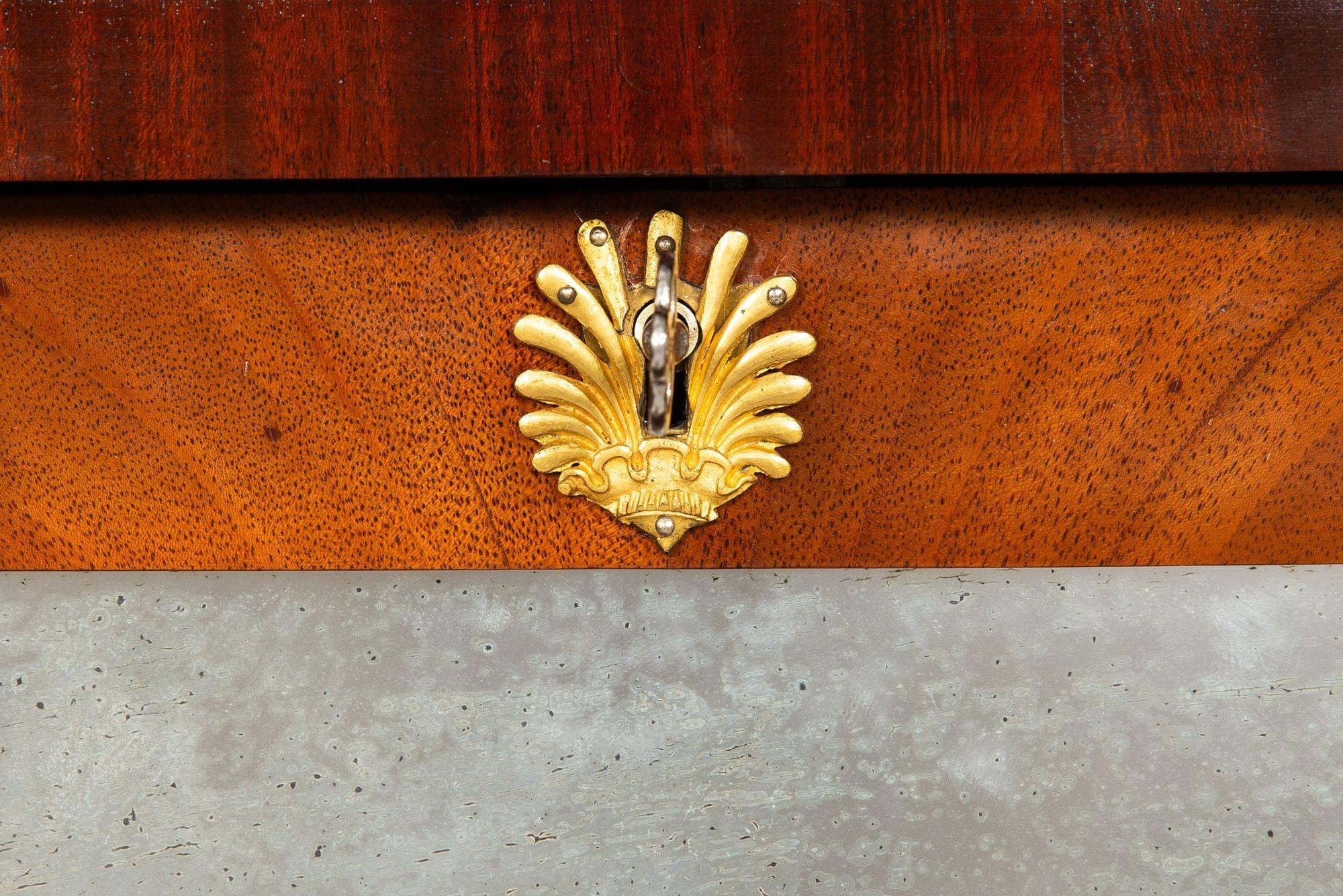 French Empire Style Mahogany Antique Secretary Desk For Sale 9