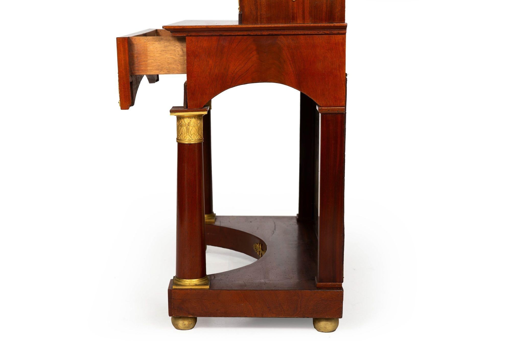 French Empire Style Mahogany Antique Secretary Desk For Sale 15