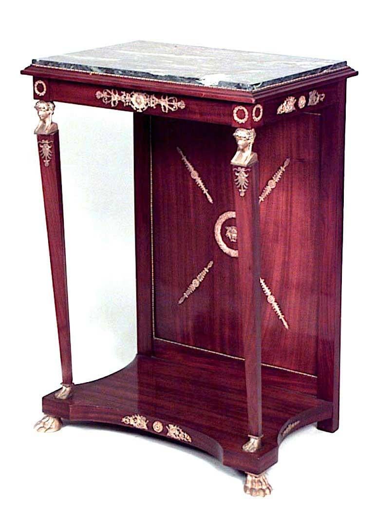 French Empire Style Mahogany Console Table In Good Condition For Sale In Queens, NY