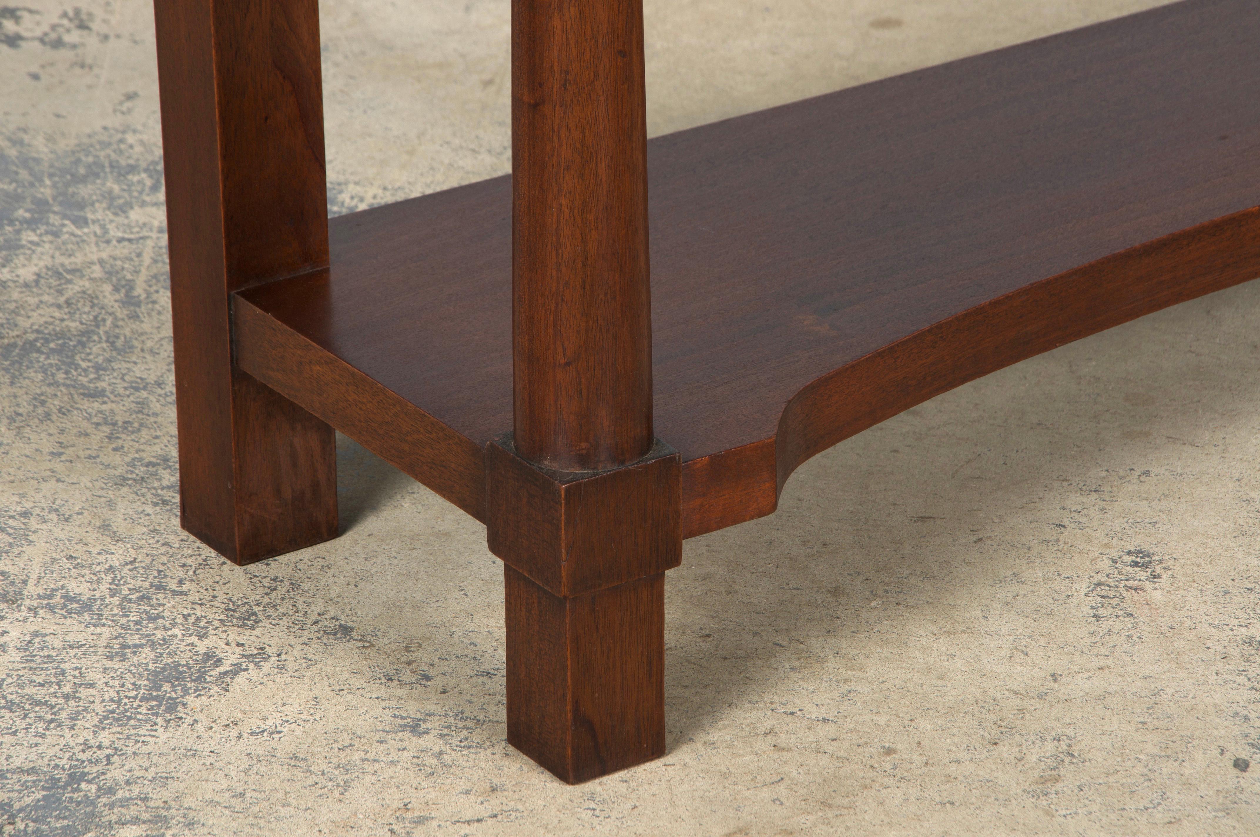 French Empire Style Mahogany Console Table W/ Gray Marble 6
