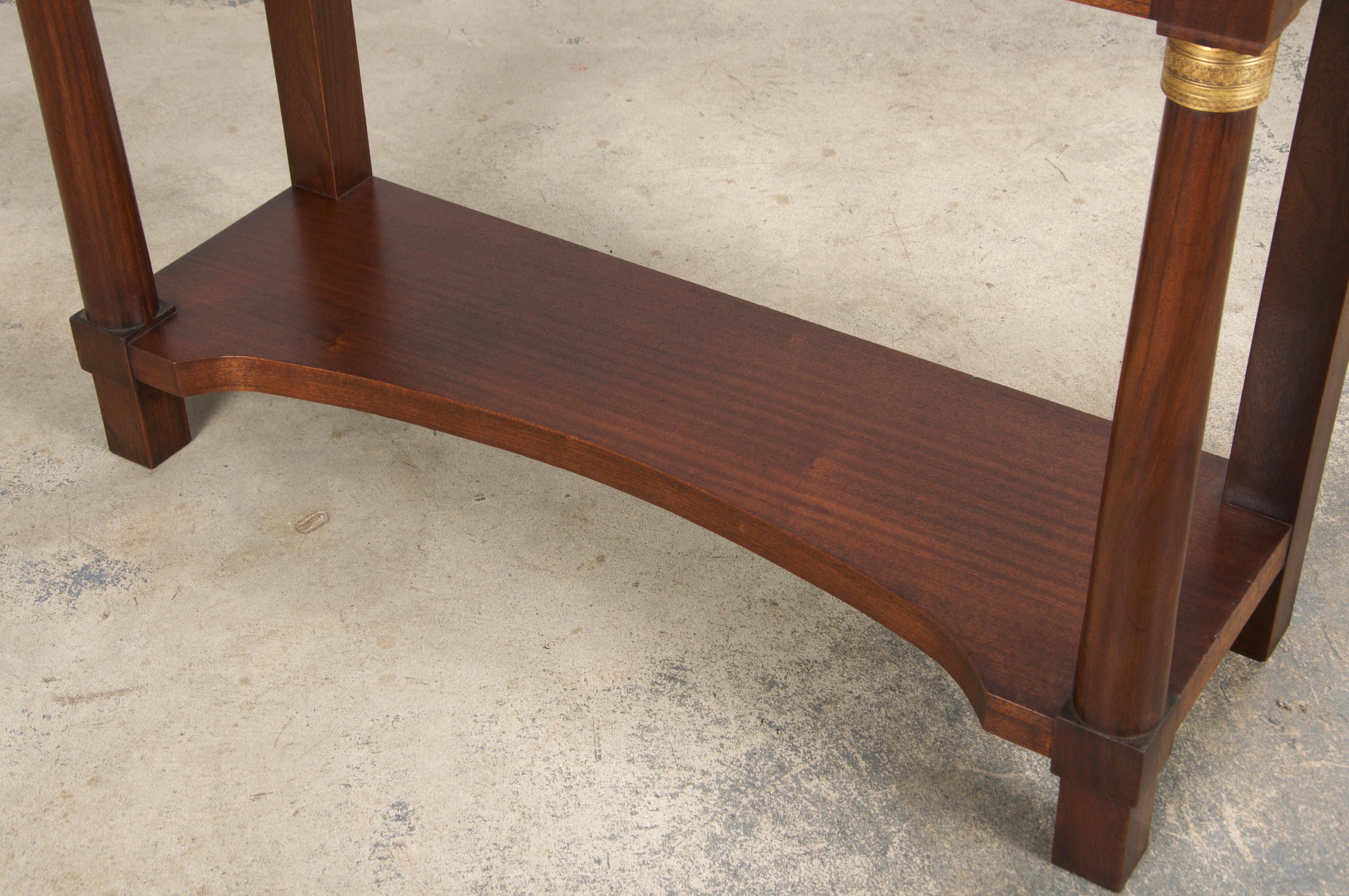 French Empire Style Mahogany Console Table W/ Gray Marble 11