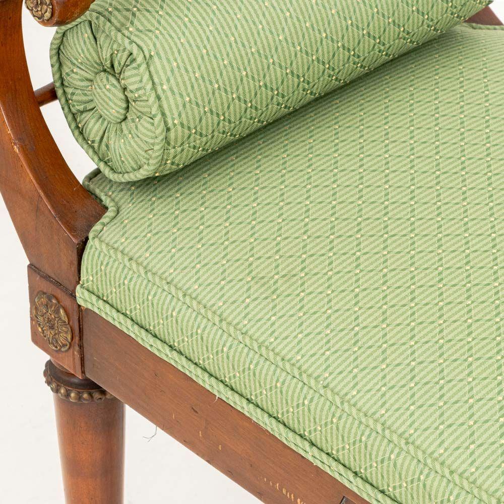 20th Century French Empire Style Mahogany Curved Window Seat For Sale