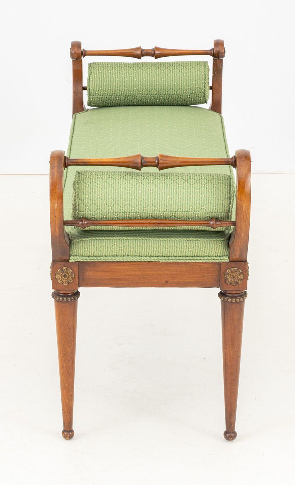 Upholstery French Empire Style Mahogany Curved Window Seat For Sale