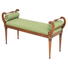 French Empire Style Mahogany Curved Window Seat