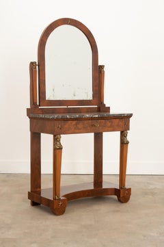 Tavolino da toilette in stile Impero francese in mogano