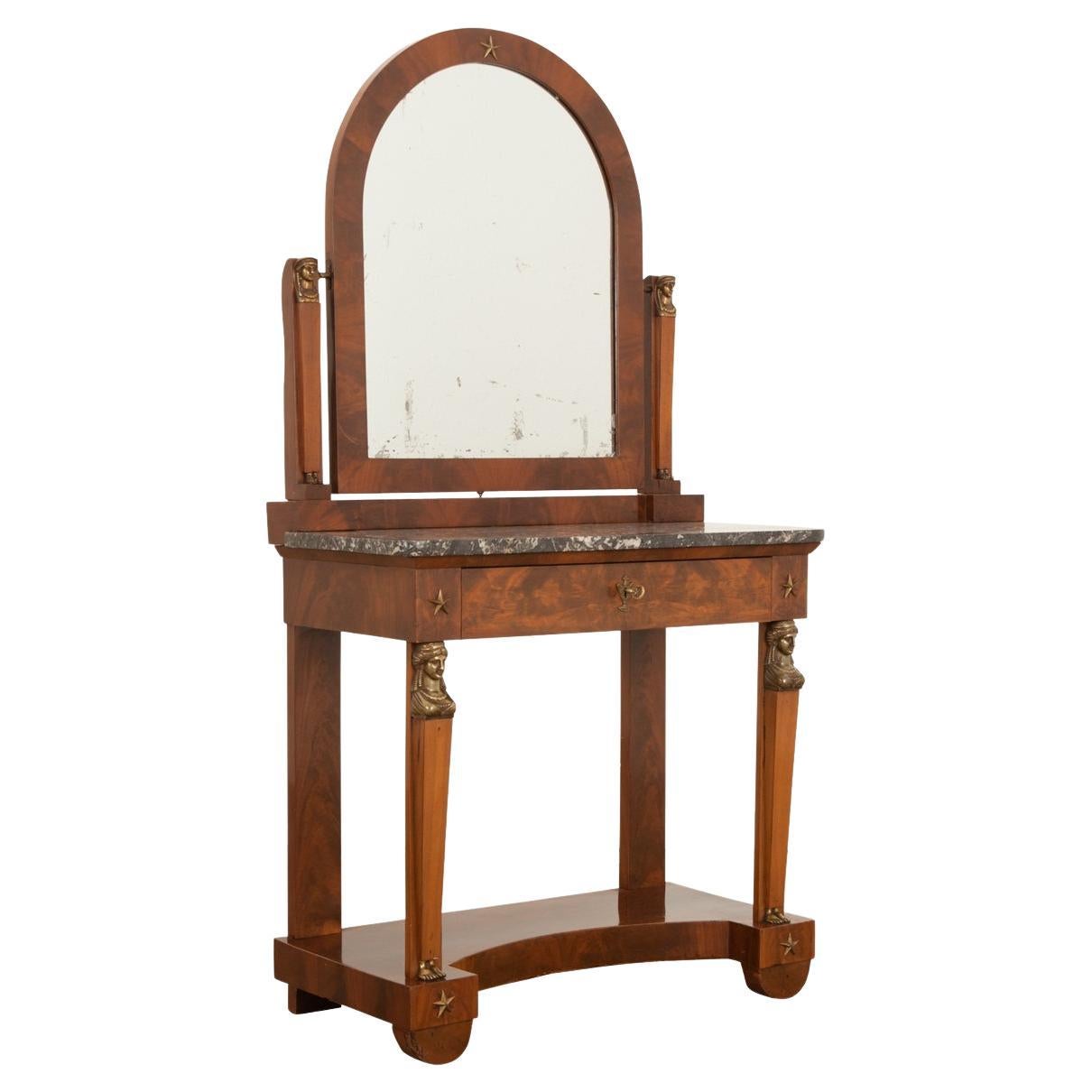 French Empire Style Mahogany Dressing Table For Sale