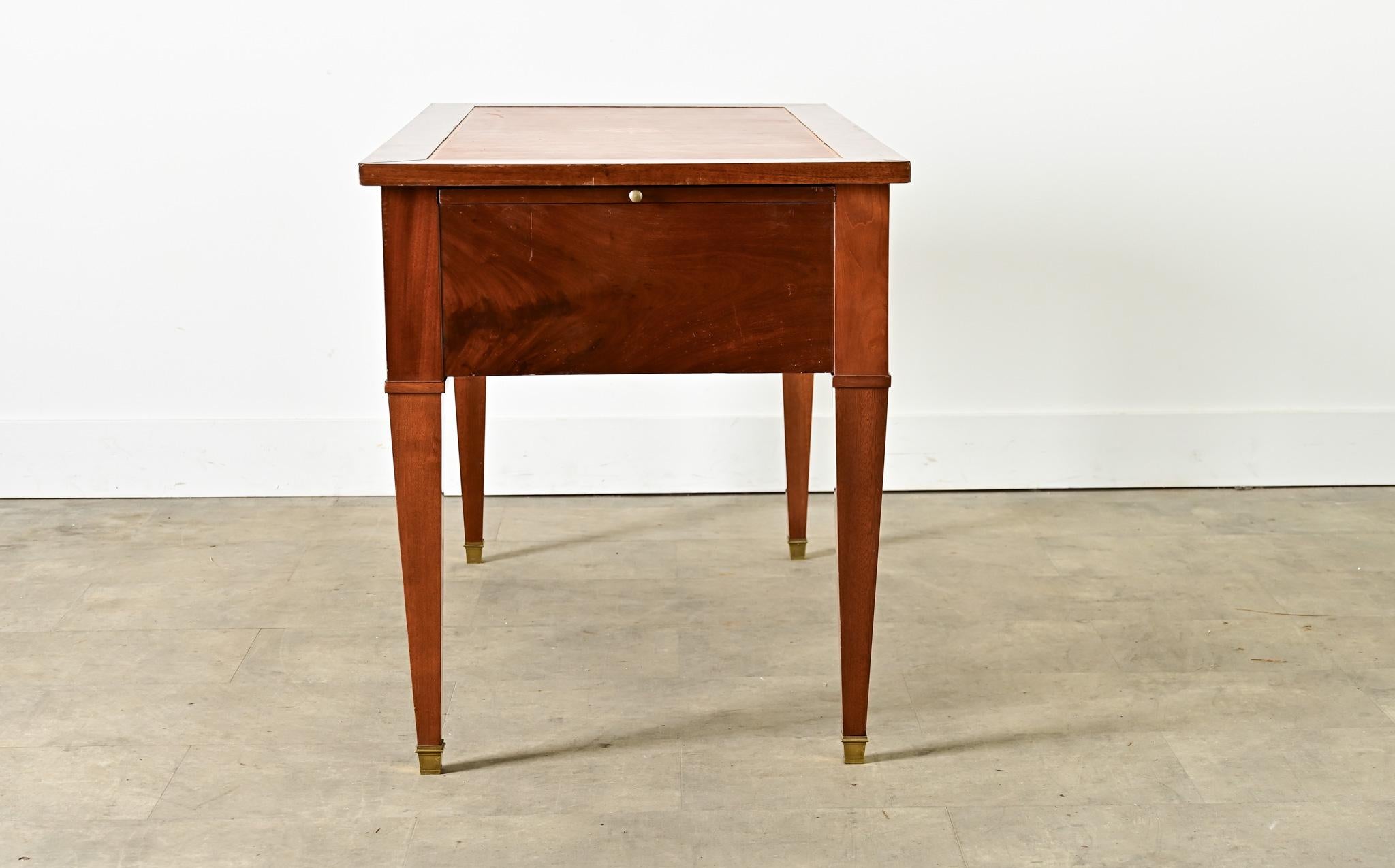 French Empire Style Mahogany & Leather Desk For Sale 3