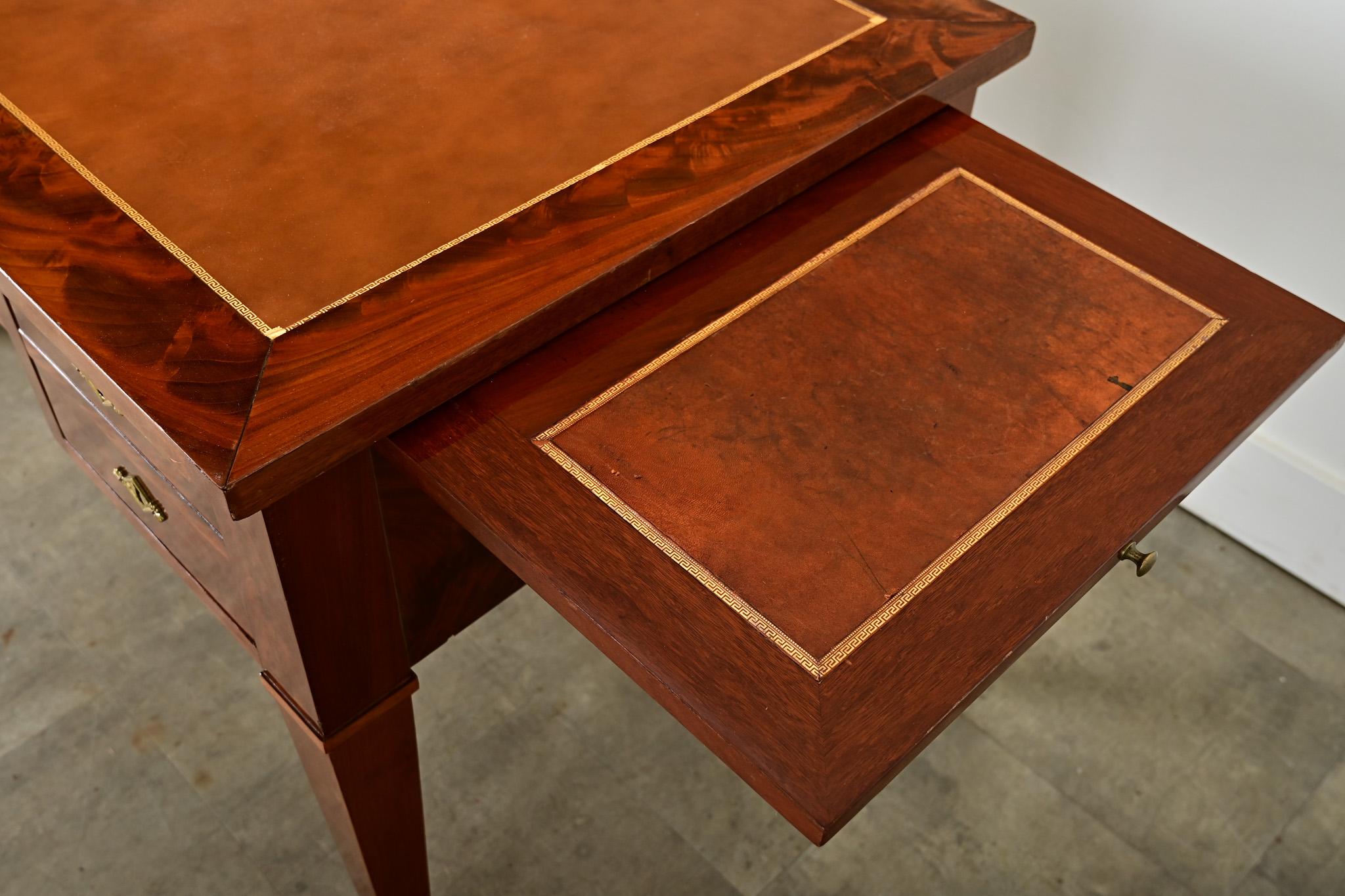 French Empire Style Mahogany & Leather Desk For Sale 2