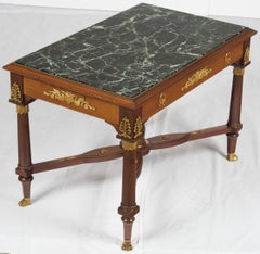 French Empire Style Mahogany Marble-Top Coffee Cocktail Table