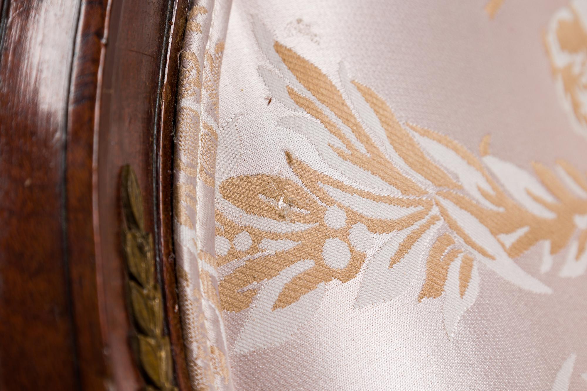 French Empire Style Mahogany Pink Chaise For Sale 7