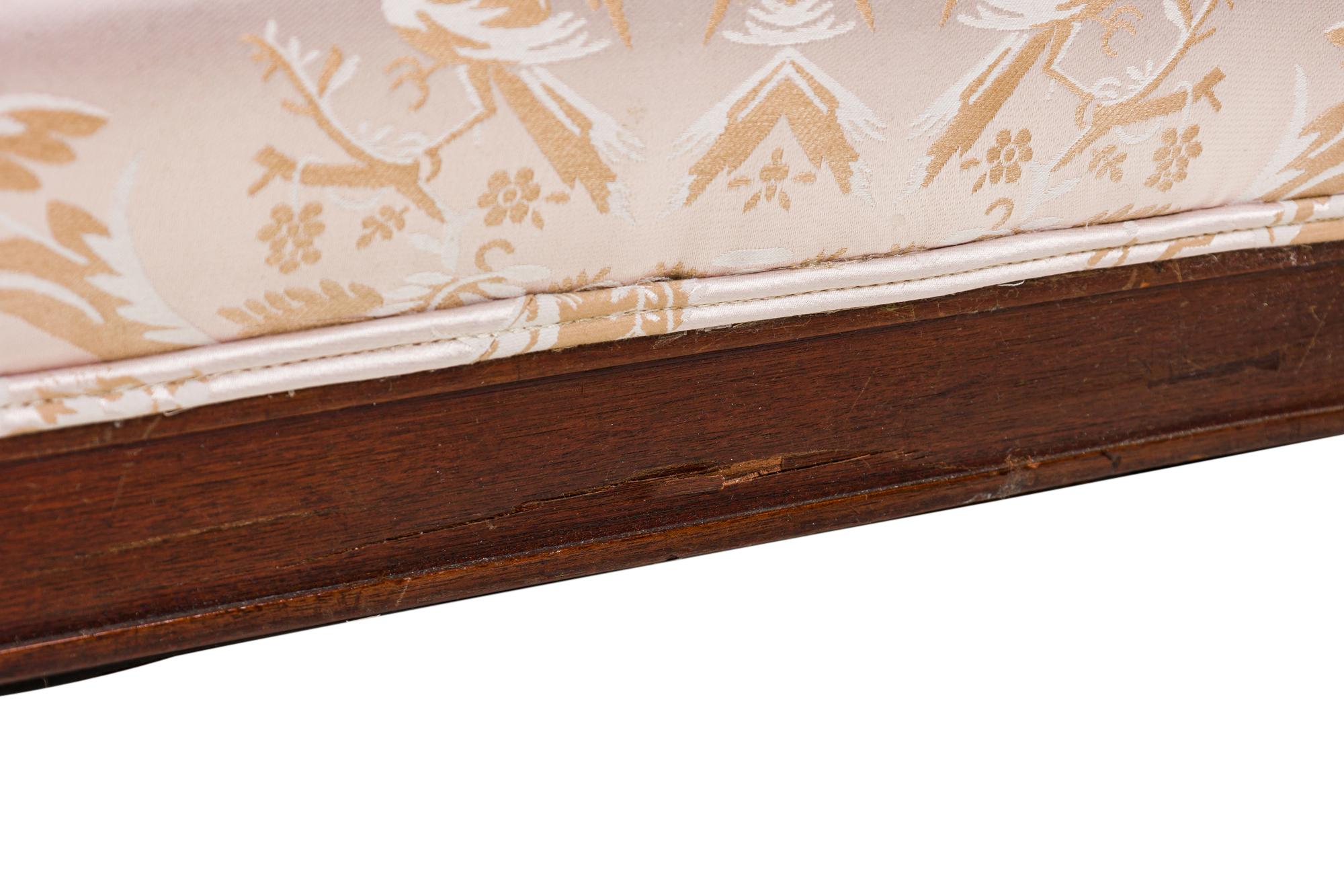 French Empire Style Mahogany Pink Chaise For Sale 10