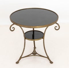 French Empire Style Marble and Brass Gueridon, Pr.