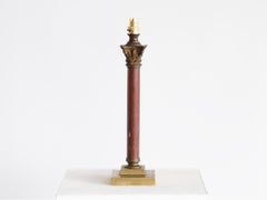 French Empire Style Marble Column Table Lamp