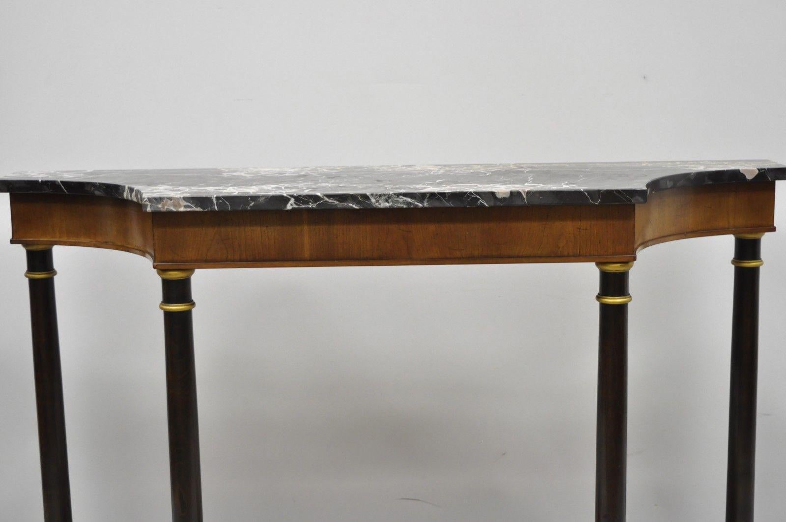 French Empire Style Marble Top Console Hall Table with Columns by Fine Arts Furn 6