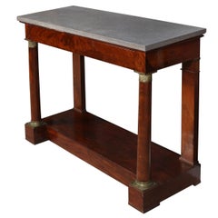 French Empire Style Marble Top & Mahogany Pier Console