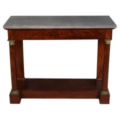 French Empire Style Marble Top & Mahogany Pier Console