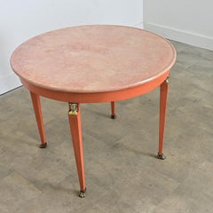 Table basse peinte de style Empire français avec plateau en marbre