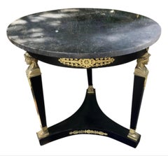 French Empire Style Marble Top Pedestal Side Table