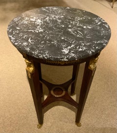 French Empire Style Marble Top table with bronze mounts
