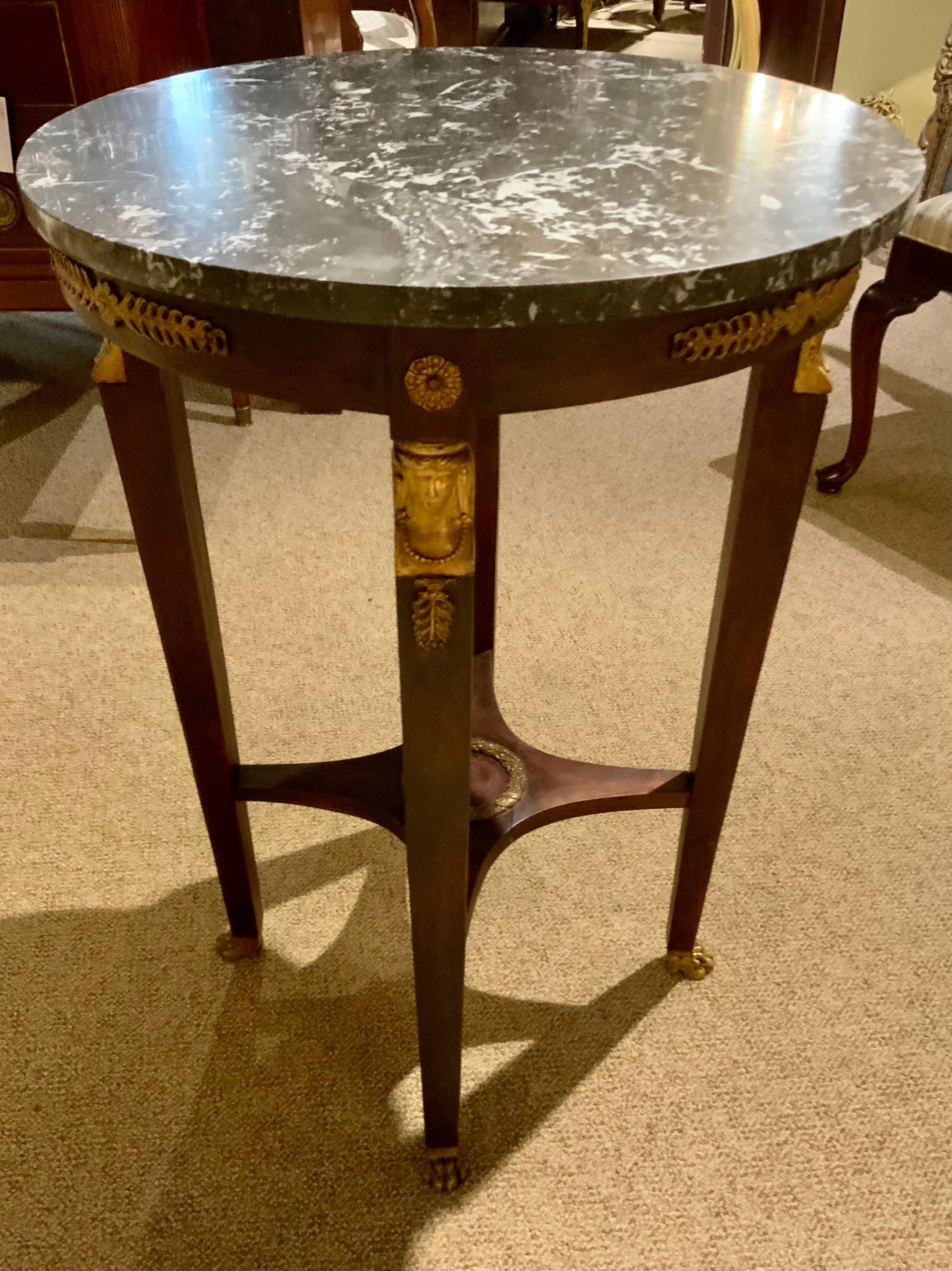 French Empire Style Marble Top table with bronze mounts For Sale 3