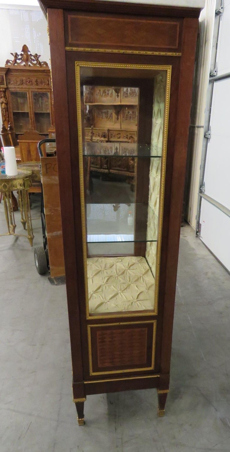 French Louis XVI MarbleTop China Vitrine Manner of Sormani