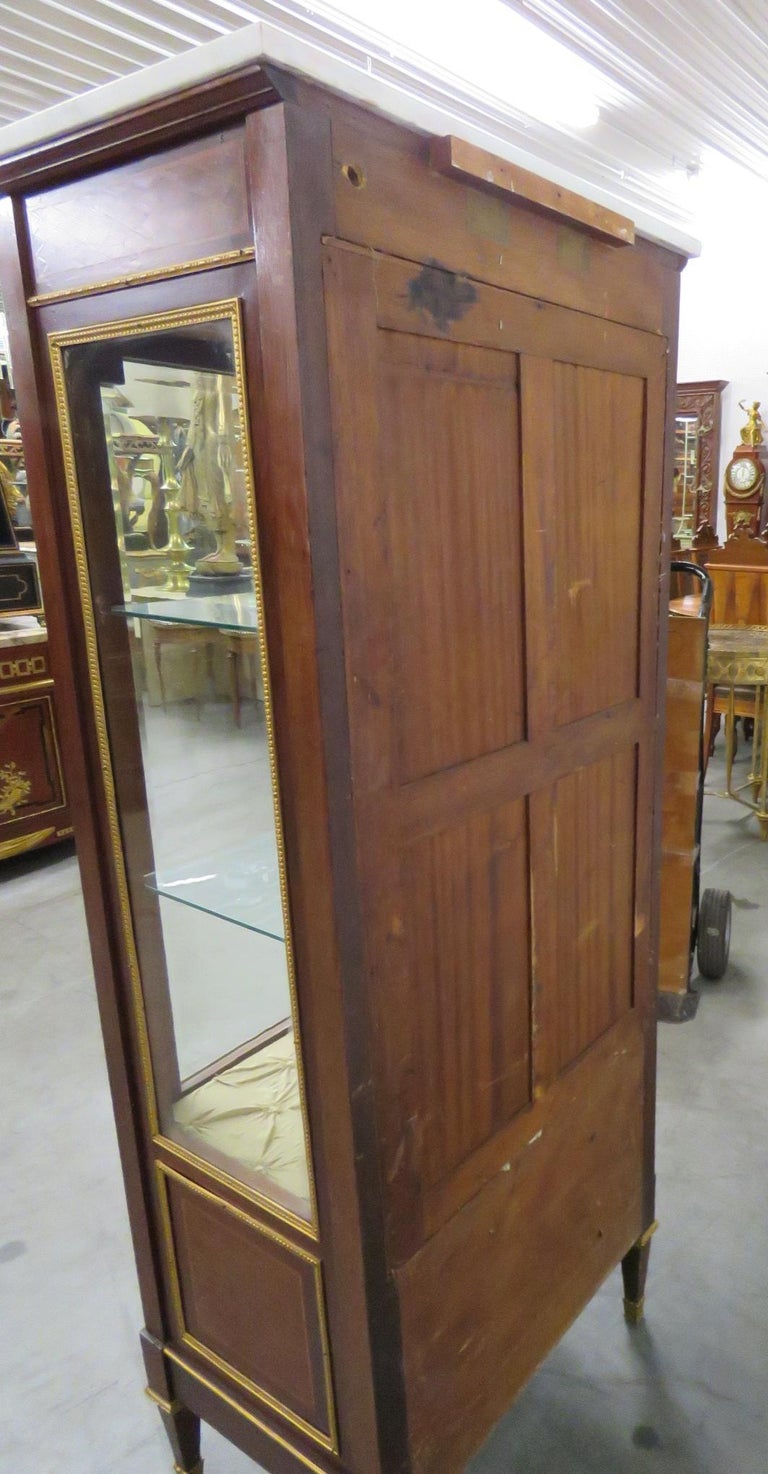 French Louis XVI MarbleTop China Vitrine Manner of Sormani