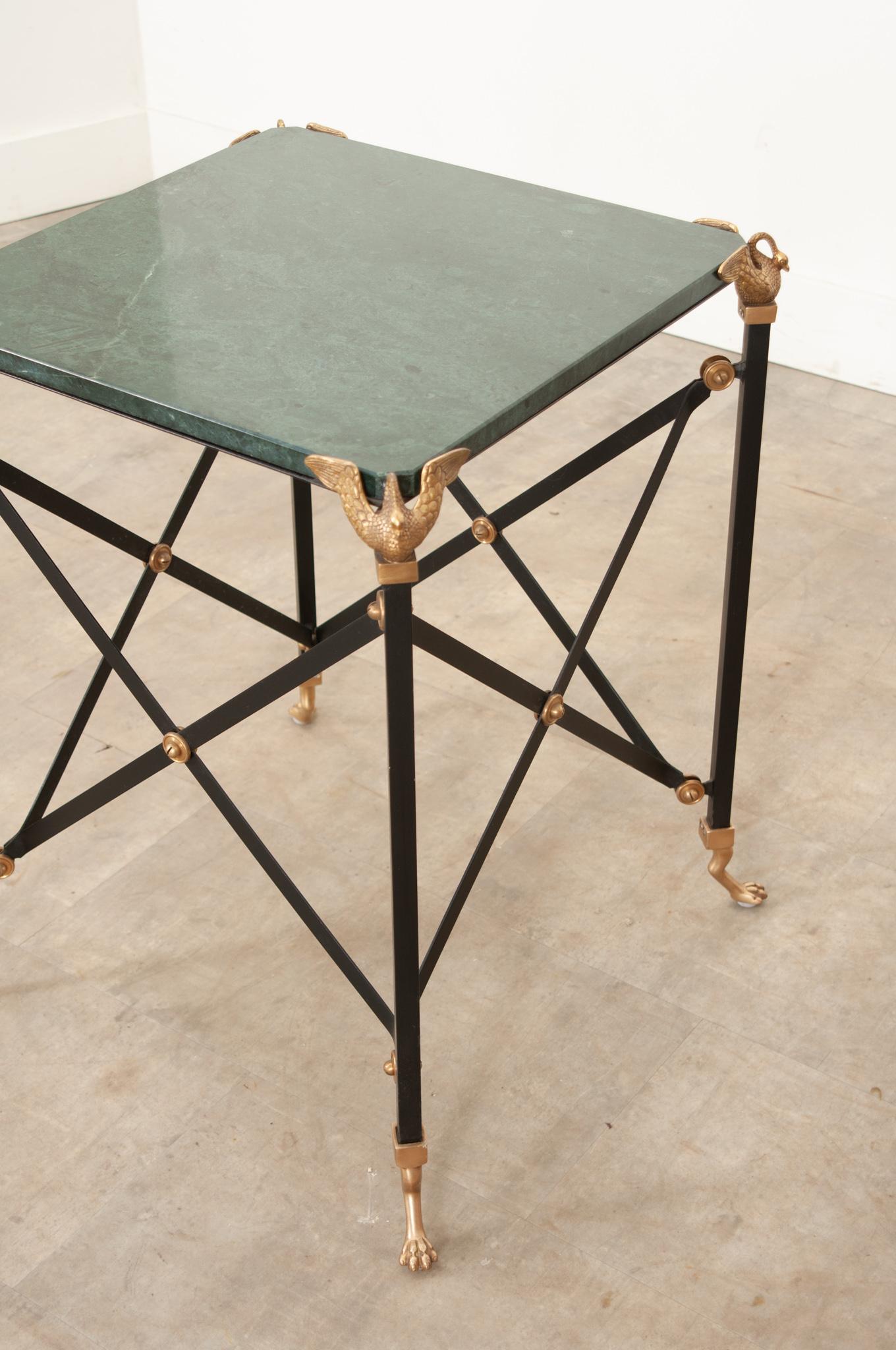 French Empire Style Marble Topped Table In Good Condition For Sale In Baton Rouge, LA