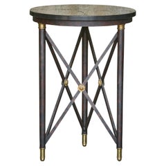 French Empire Style Midcentury Bronze and Iron Table with Black Granite Top