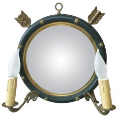 Vintage French Empire-Style Mirrored Sconce, circa 1940