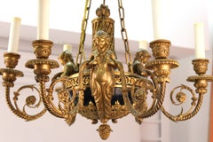 French Empire Style Neoclassical Revival Ormolu Chandelier