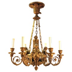 French Empire Style Neoclassical Revival Ormolu Chandelier